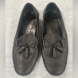Cole Haan Black Woven Tassel Loafers